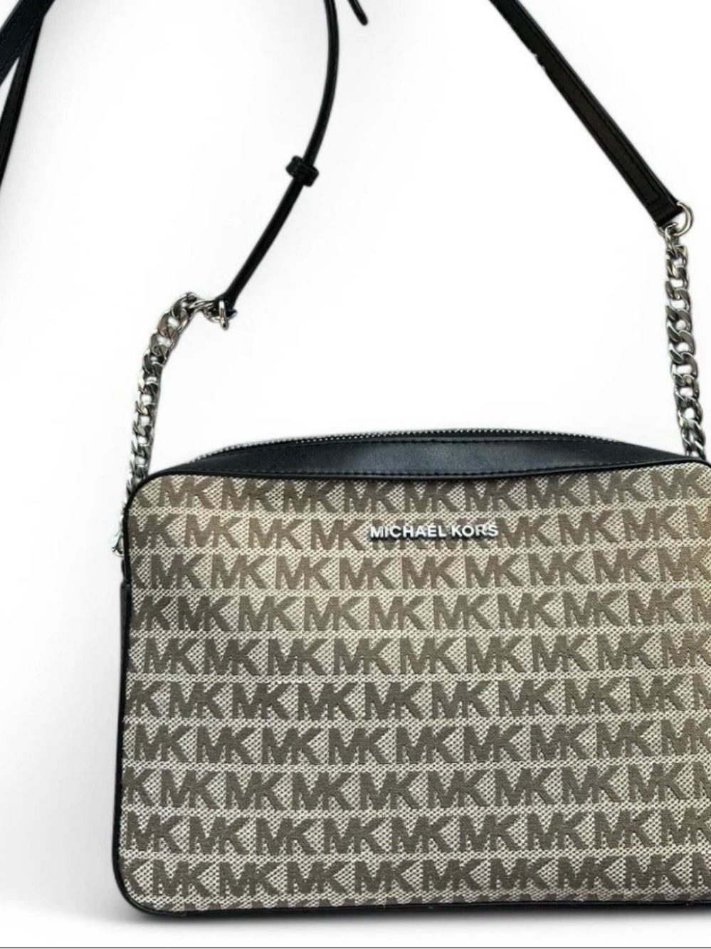 Michael Kors Brown MK Logo Crossbody with Black Trim